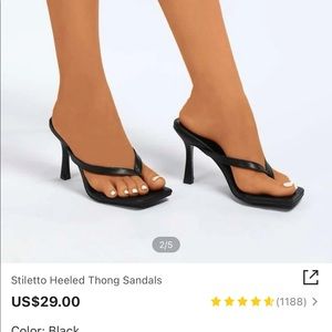 Stiletto Heeled Thong Sandals